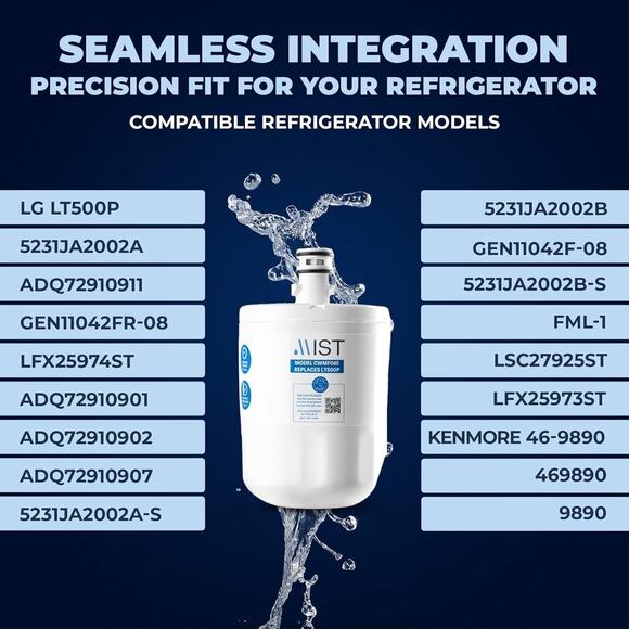 Mist 5231JA2002A Refrigerator Water Filter Replacement for LG LT500P, ADQ7291091 - Picture 3 of 8